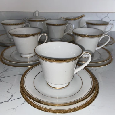 £18.99 • Buy NORITAKE WINDSOR 3782 Tea Set . Cups & Saucers, Side Pates Milk And Lidded Sugar