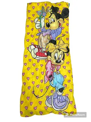 Vintage 1980’s Mickey And Minnie Mouse Sleeping Bag Walt Disney Co 64”x 27” ERO • $35