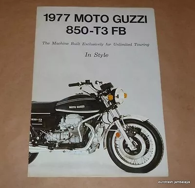 NOS Vintage Moto Guzzi 850 T3 FB Brochure Floor Board CIVILIAN • $10