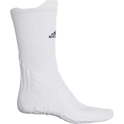 Adidas Tennis Crew Socks Men's Shoe Size 11.5-13 XL White Cushioned S7 MP • $14.64