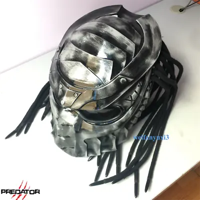 Predator Hand-painted Motorcycle Personality Helmet Laser Light Adult Helmet NEW • $198.88