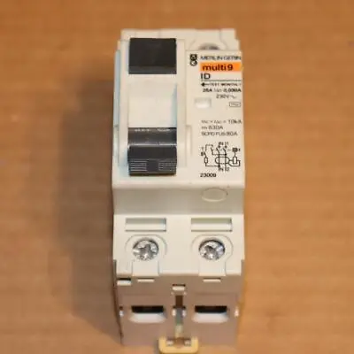 One Merlin Gerin 23009 Multi 9 ID 25a 2pole Circuit Breaker With Push To Test • $18.59