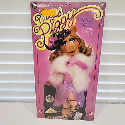 Muppets Miss Piggy Colorforms Paper Doll Wigs Outfits Vintage 16 Inch Sealed • $38.94