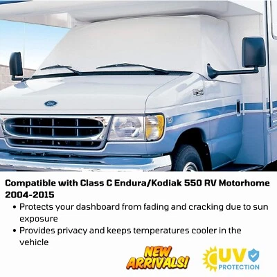$115.76 • Buy RV Sun Windshield Cover Privacy For 04-15 Class C Endura/Kodiak 550 Jayco Seneca