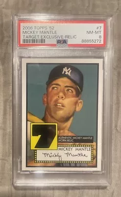 2006 Topps '52 Mickey Mantle Target Exclusive-Relic Card #7 PSA 8 Yankees • $17.50