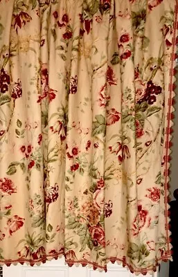 Fab Vintage Colefax & Fowler ‘monmouth’ Linen Union Single Curtain/fabric Vgc • £48