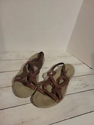 Merrell Agave Brown Women's Size 11 Leather Buckle Strappy Sandals J33196 Shoes • $24.99