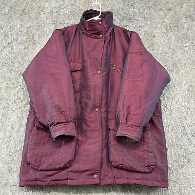 VTG Eddie Bauer Jacket Mens XL Burgundy Premium Goose Down Parka Puffer Coat 90s • $29.97