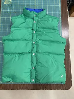 Vtg GERRY Reversible Goose Down Puffer Snap Vest Men’s Large Made In USA. • $50