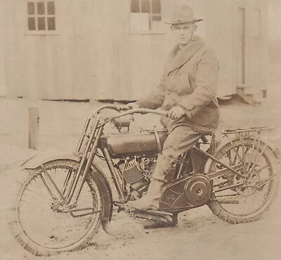 Harley 1st Biker Officer Motorcycle Vintage Orig. 1st  Harley 1920s Orig. Photo • $29