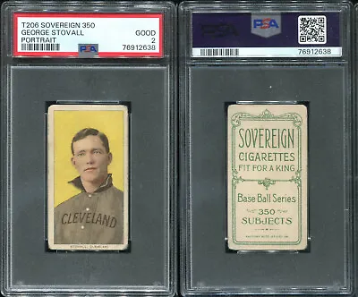 T206 George Stovall Portrait ~~ PSA 2 *NICE*~~ Sovereign 350 Back • $139.99