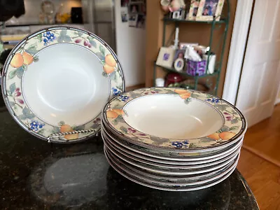 Mikasa Intaglio  Garden Harvest  Large Rim Soup / Pasta Bowl 9 1/4  Set Of 2 • $28.99