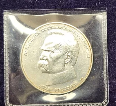 Poland 50000 Zlotych 1988 70th Ann. Of Polish Independence Pilsudski Silver Coin • $12.50