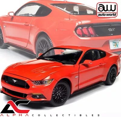 Autoworld Aw242 1:18 2016 Ford Mustang Gt 5.0 Coupe Orange Ltd Ed 1002pcs • $89.99