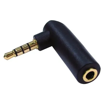 3.5mm STEREO Jack Male Plug To Female Socket Right Angle Aux Adapter 90 Degrees • £4.40