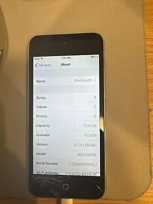 Apple IPod Touch 5th Generation 16GB Working (Ok Battery Cracked Screen) • $50