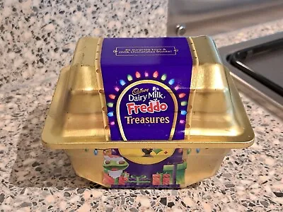 Cadbury Dairy Milk Freddo Treasure Chest Tin (Empty) - Golden Christmas Design  • £2