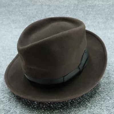 Vintage Pennys Marathon Hat Men 7 Brown Fedora XXXX Beaver Felt Used Fur Product • $59.99