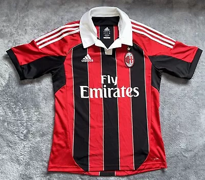 Ac Milan Italy 2012/2013 Home Football Shirt Jersey Adidas Size M Medium • £35