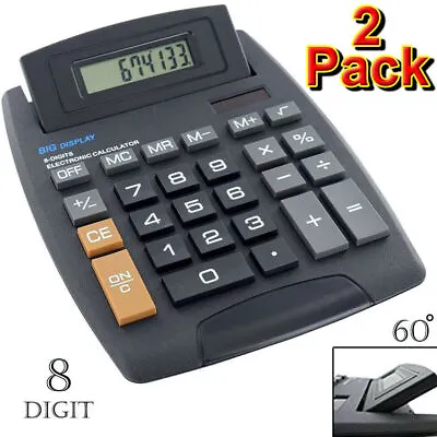 £5.75 • Buy 🔥 2Pack Jumbo Calculator 8 Digits Large Buttons School Office Desk Pop Up Solar