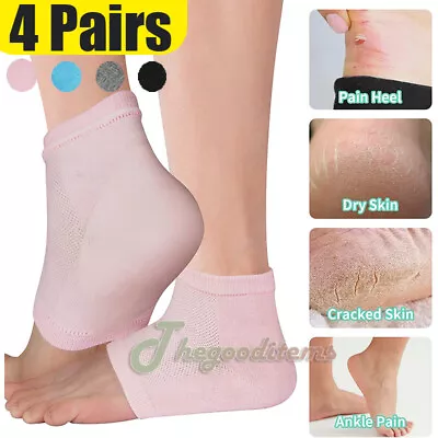 Moisturizing Heel Socks For Cracked Heel Treatment - 4 Pairs - Stop Cracked Heel • $12.29