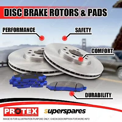 Front Protex Disc Brake Rotors + Pads For JEEP Grand Cherokee ZJ Series 93 On • $150.61