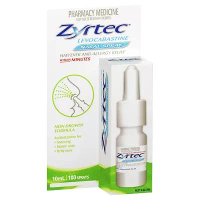 Zyrtec Nasal Spray 10mL Rapid Relieves Hayfever & Allergy Symptoms Non-Drowsy • $24.33