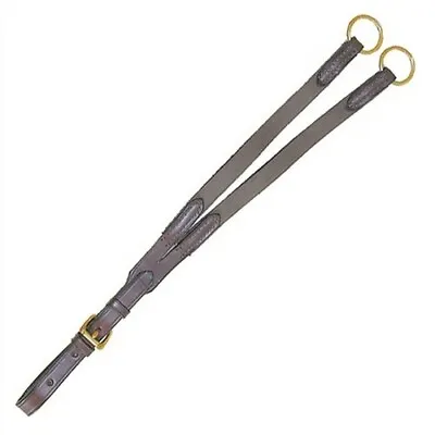 Leather Running Martingale Attachment Elastic  Horse Size Havana Brass Stainless • $68.95