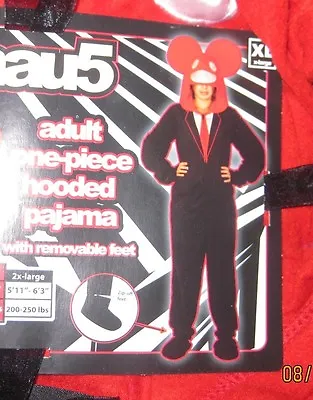XL Or 2XL Deadmau5 DEAD MOUSE Fleece Hooded Footed Pajamas Costume Adult PJ • $23.99