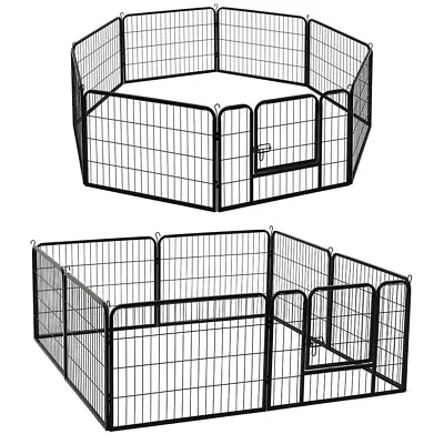 £62.95 • Buy Heavy Duty 6 8 Panel Pet Run Pen Puppy Dog Metal Whelping Playpens Cage Fence UK