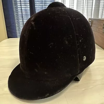 Equestrian Riding Helmet Hat SZ 6 1/2 Black Velvet Prop Decor Costume • $14