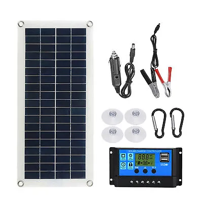 Portable 300W Solar Flexible Panel Kit 12/24V Switch USB  Interface O9P7 • £21.41