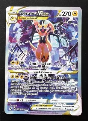 Zeraora VSTAR Crown Zenith Galarian Gallery GG43/GG70 Holo Rare Pokemon Card TCG • $17
