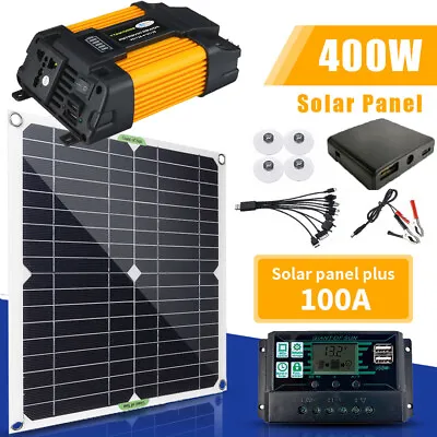 $56.98 • Buy 400W Solar Panel Kit Power Inverter Module Monocrystalline Car Boat RV Battery