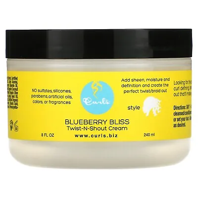 Curls Blueberry Bliss Cream Twist & Shout For Amazing Curly Hair Care Style 8oz • $8.32