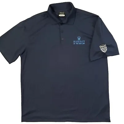 Nike Maserati Of The Main Line PA Mens L Navy Blue Embroidered Logo Polo Shirt • $39.99