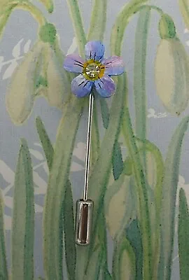 Tiny Blue FORGET-ME-NOT PIN Friendship Brooch Masonic Lapel Pin HAND PAINTED • $6.84