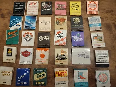 VTG Matchbooks W/Matches Lot Of 30 Various No Duplicates Pizza Hut And More! • $22.50