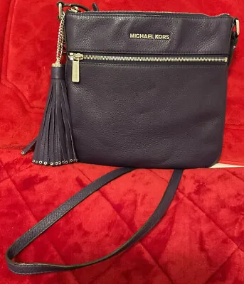 Vintage Purple Michael Michael Kors Pebbled Leather Crossbody Handbag +Bag Charm • $70