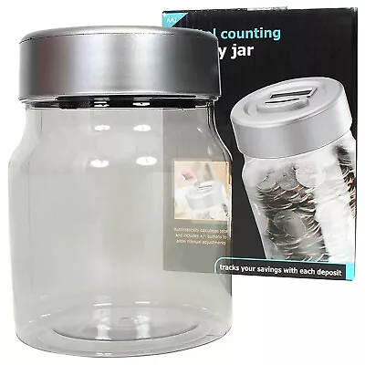 AAJ Digital Coin Counter Jar | Coin Bank Counting Money Box With LCD Display • £8.99