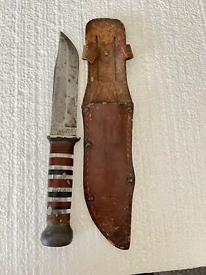 Vintage KA-BAR Union Cutlery Co. Olean NY Hunting Knife Unique Handle • $149.99