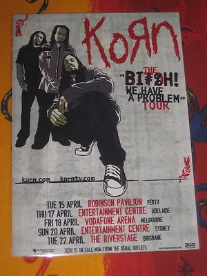 Korn - Bitch Problem  Australian  Tour  -  Promo Tour Poster • $15.95