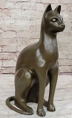 French Artist Moigniez Genuine Bronze Egyptian Cat Fine Art Home Decor • $799
