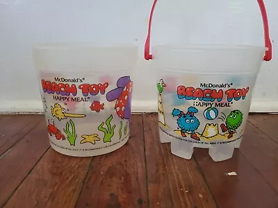 Vintage Ronald McDonalds 1989 1992 Beach Plastic Pail Bucket Toy Lot Of 2 • $7.99
