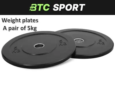 A Pair Olympic Bumper Weight Plates 5/10/15/20 KG Rubber Weightlifting Barbell • $39.50