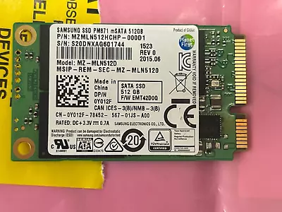 Samsung PM871 512GB MZ-MLN512D 1.8  MSATA 6Gb/s Internal SSD MZMLN512HCHP Y012 • $45