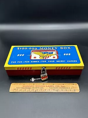 Vintage Ohio Art Tin $100000 Money Box For ‘Secret Papers’ – Good Condition • $24.99