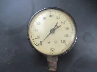 Vintage Ashcroft Pressure Gauge Steam Punk 2-3/4  0 To 200 PSI Untested • $25