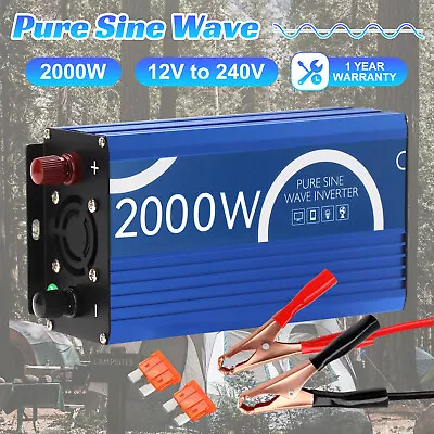 RemixOri True Pure Sine Wave Inverter 2000W 12V To 240V Car DC To AC USB Camp • $99.99