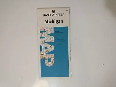 Michigan Highway Road Map Rand McNally Folding VTG Metro Detroit Lansing Jackson • $4.37